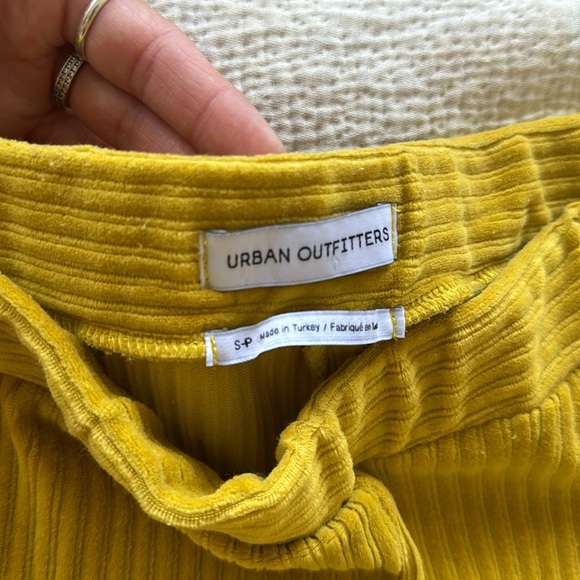 Urban Outfitters Velvet Yellow Stretchy Pants - Picture 2 of 3